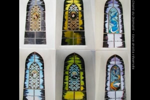 vitraux contemporain à partir de médaillons du 19ème (79)